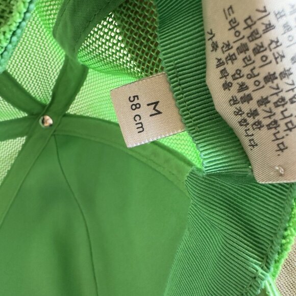 NWT Gucci - GG leather baseball cap Green BLUE GG Size M 100% Authentic